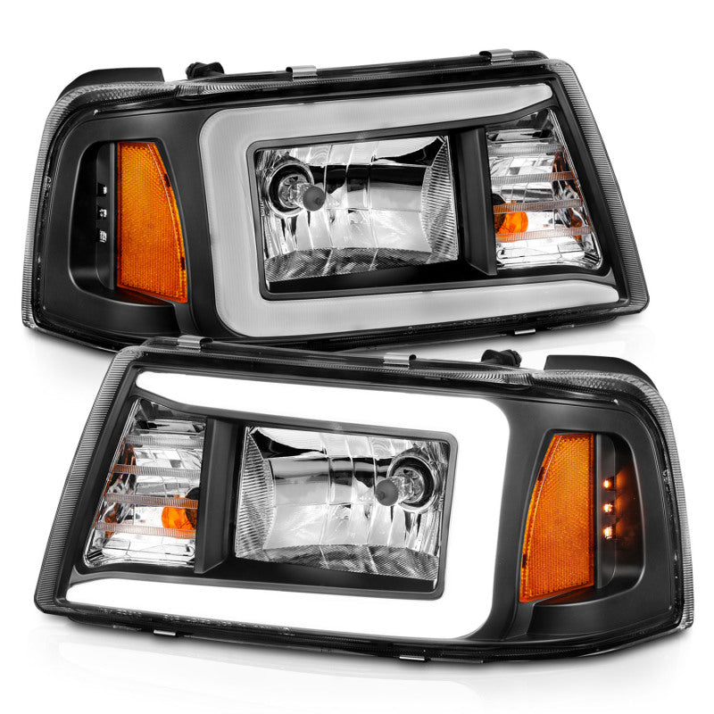 ANZO 2001-2011 Ford Ranger Crystal Headlights w/ Light Bar Black Housing ANZO 2001-2011 Ford Ranger Crystal Headlights w/ Light Bar Black Housing