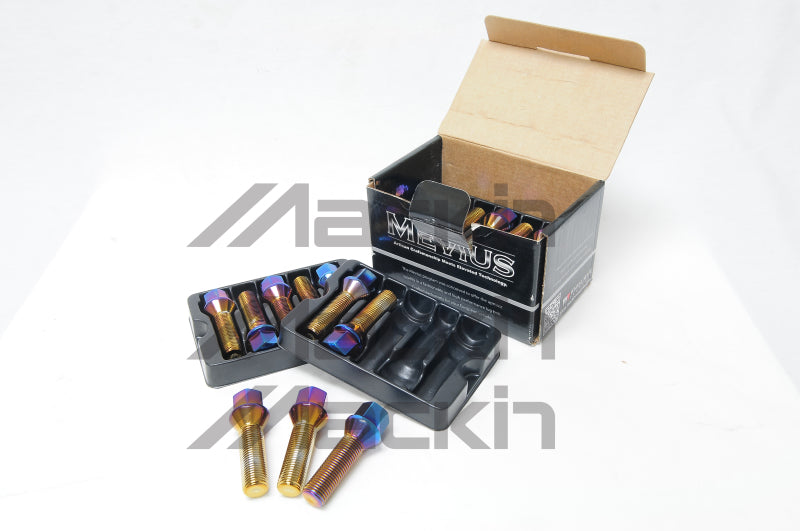 Wheel Mate Mevius Lug Bolt Set of 20 - Black 14x1.25 27mm Cone 60 DEG TAP Wheel Mate Mevius Lug Bolt Set of 20 - Black 14x1.25 27mm Cone 60 DEG TAP