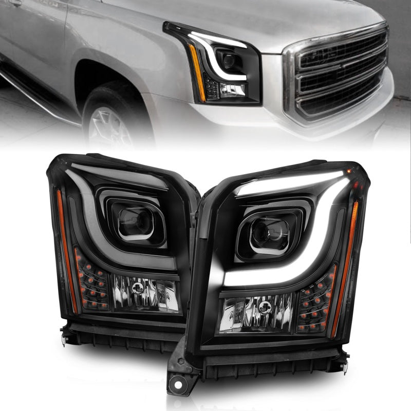 Anzo 15-17 GMC Yukon/Yukon XL Projector Headlights Black Housing/Clear Lens (w/ Light Bars) Anzo 15-17 GMC Yukon/Yukon XL Projector Headlights Black Housing/Clear Lens (w/ Light Bars)