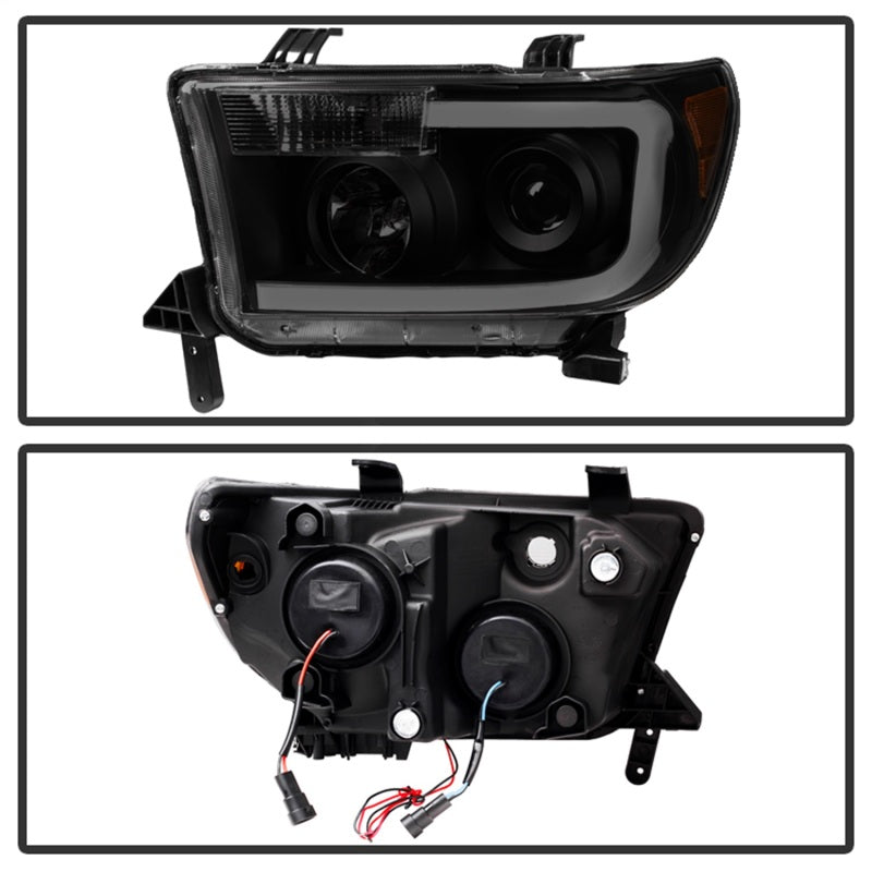xTune Toyota Tundra 07-13 LED Light Bar Projector Headlights Black Smoked PRO-JH-TTU07-LED-BSM xTune Toyota Tundra 07-13 LED Light Bar Projector Headlights Black Smoked PRO-JH-TTU07-LED-BSM