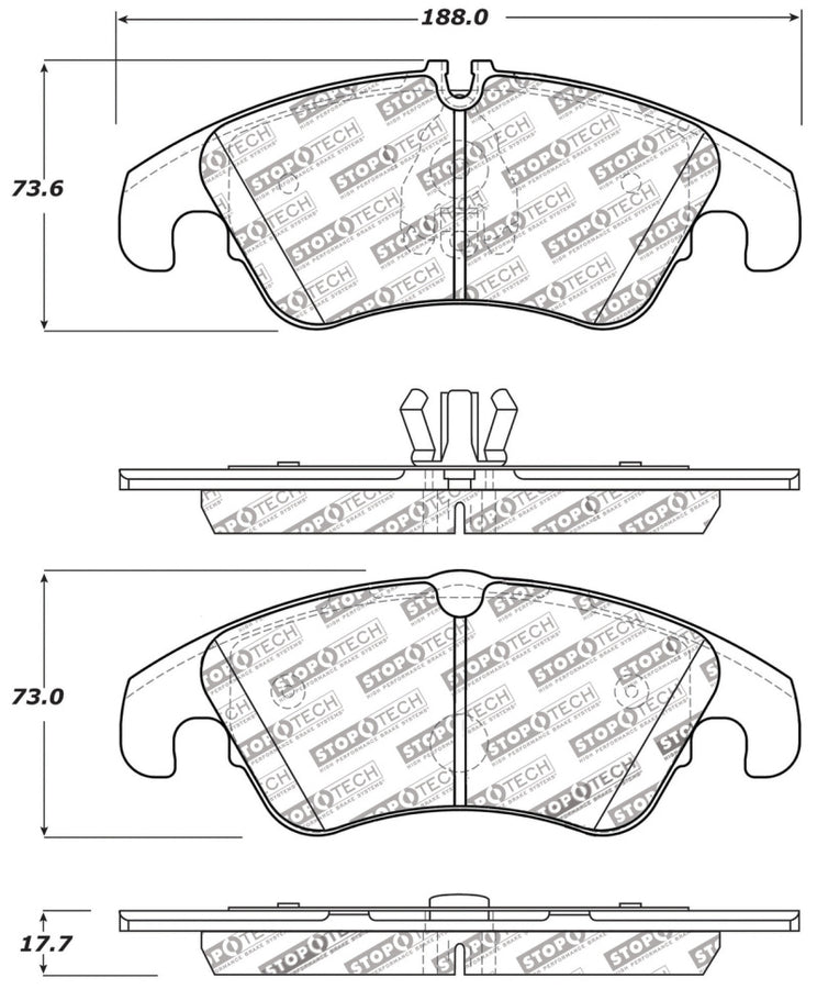 StopTech Performance 08-10 Audi A5 / 10 S4 / 09-10 Audi A4 (except Quattro) Front Brake Pads StopTech Performance 08-10 Audi A5 / 10 S4 / 09-10 Audi A4 (except Quattro) Front Brake Pads