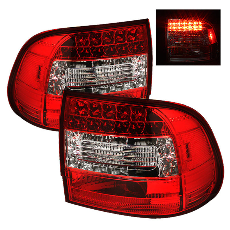 Spyder Porsche Cayenne 03-07 LED Tail Lights Red Clear ALT-YD-PCAY03-LED-RC Spyder Porsche Cayenne 03-07 LED Tail Lights Red Clear ALT-YD-PCAY03-LED-RC