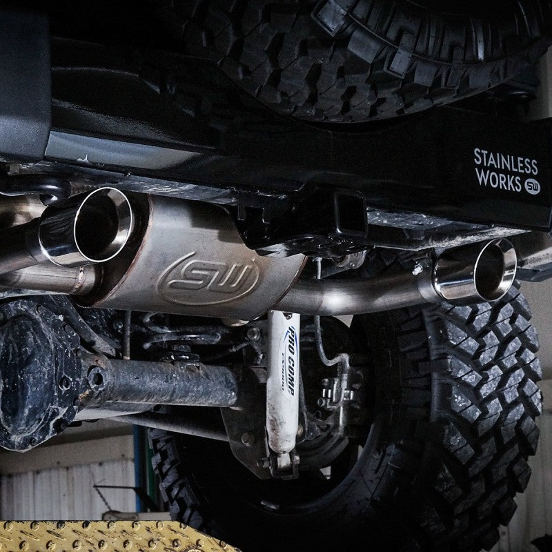 Stainless Works 2007-17 Jeep Wrangler Axleback Exhaust Stainless Works 2007-17 Jeep Wrangler Axleback Exhaust