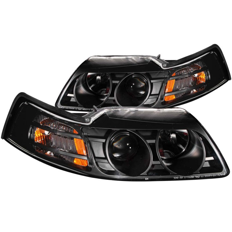 ANZO 1999-2004 Ford Mustang Projector Headlights Black ANZO 1999-2004 Ford Mustang Projector Headlights Black