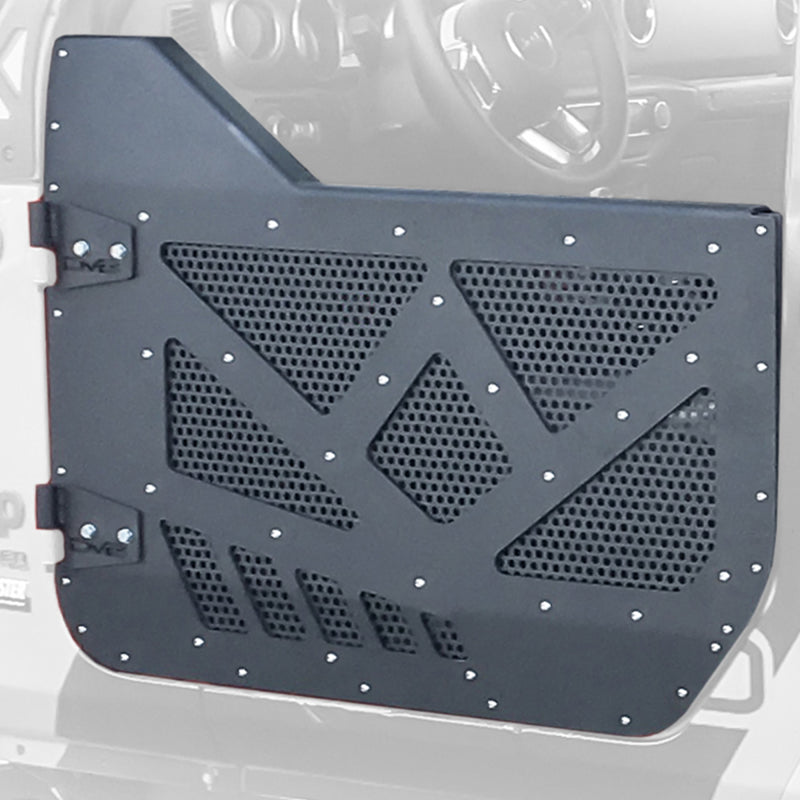 DV8 18-22 Jeep 4 Door JL/JT Aluminum Half Doors with Perforated Mesh Front DV8 18-22 Jeep 4 Door JL/JT Aluminum Half Doors with Perforated Mesh Front