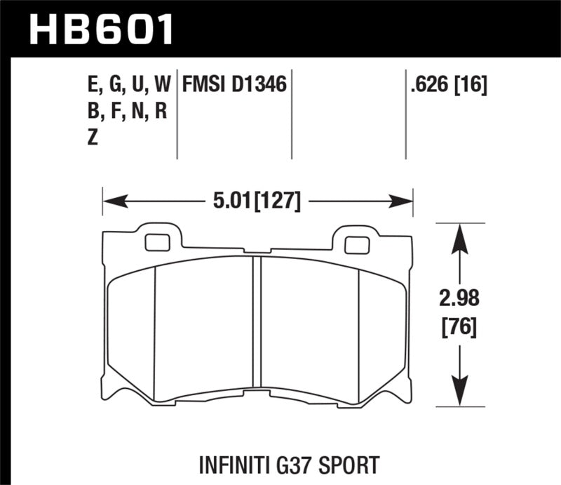 Hawk Infiniti G37 Sport Performance Ceramic Street Front Brake Pads Hawk Infiniti G37 Sport Performance Ceramic Street Front Brake Pads