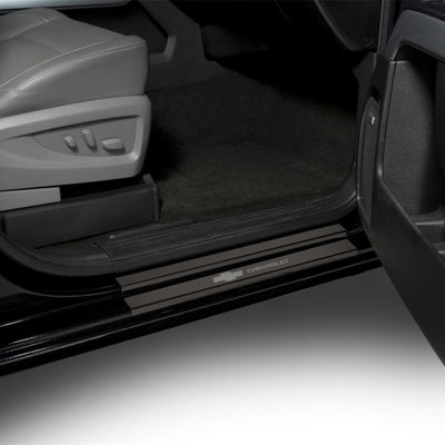 Putco 14-18 Chevy Silv LD - Crew Cab w/ CHEVROLET Etching (8pcs) Black Platinum Door Sills