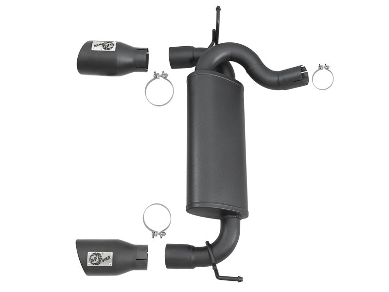 aFe Rebel Series 2.5in 409 SS Axle-Back Exhaust w/ Black Tips 2007+ Jeep Wrangler (JK) V6 3.6L/3.8L aFe Rebel Series 2.5in 409 SS Axle-Back Exhaust w/ Black Tips 2007+ Jeep Wrangler (JK) V6 3.6L/3.8L