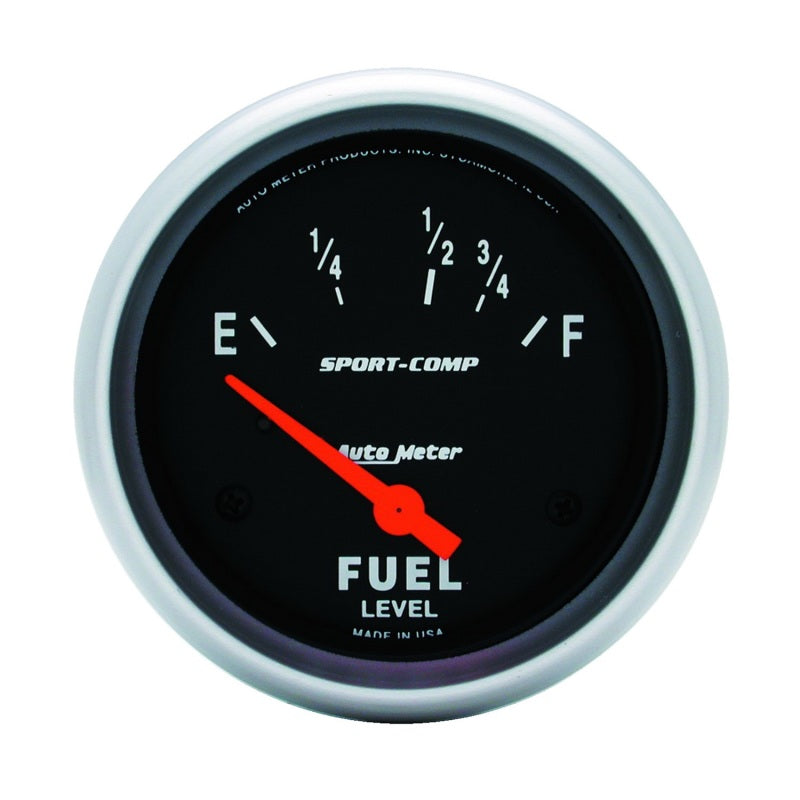 AutoMeter Gauge Fuel Level 2-5/8in. 16 Ohm(e) to 158 Ohm(f) Elec Sport-Comp AutoMeter Gauge Fuel Level 2-5/8in. 16 Ohm(e) to 158 Ohm(f) Elec Sport-Comp