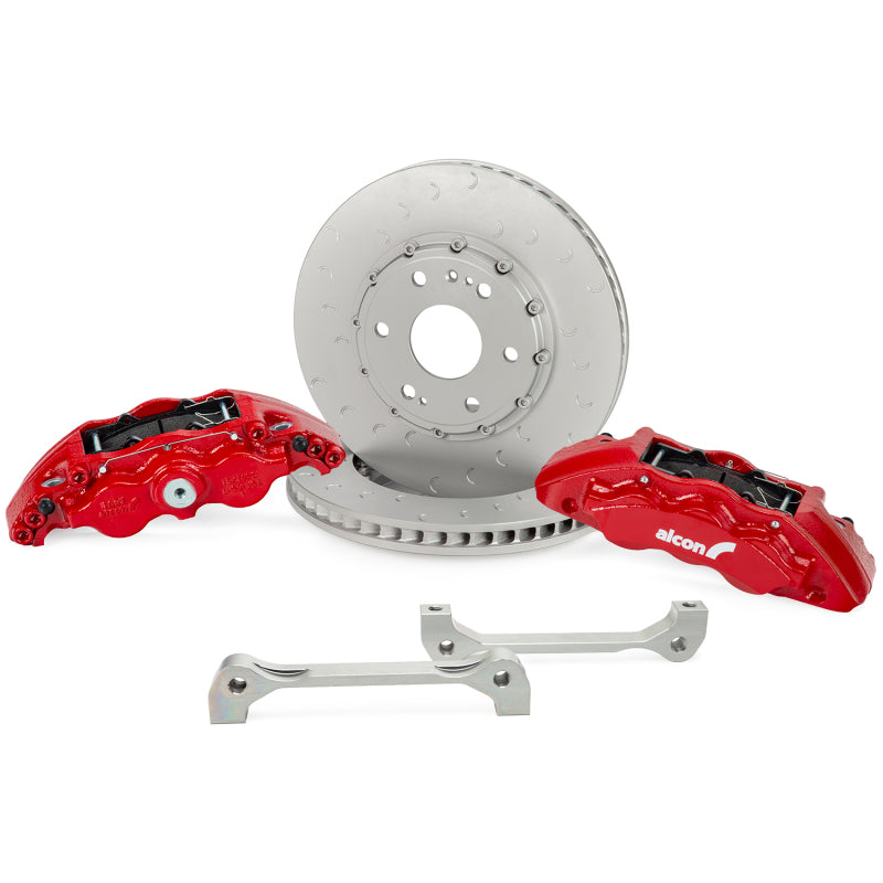 Alcon 2021+ RAM TRX 376x42mm Rotors 6-Piston Red Calipers Front Brake Upgrade Kit Alcon 2021+ RAM TRX 376x42mm Rotors 6-Piston Red Calipers Front Brake Upgrade Kit
