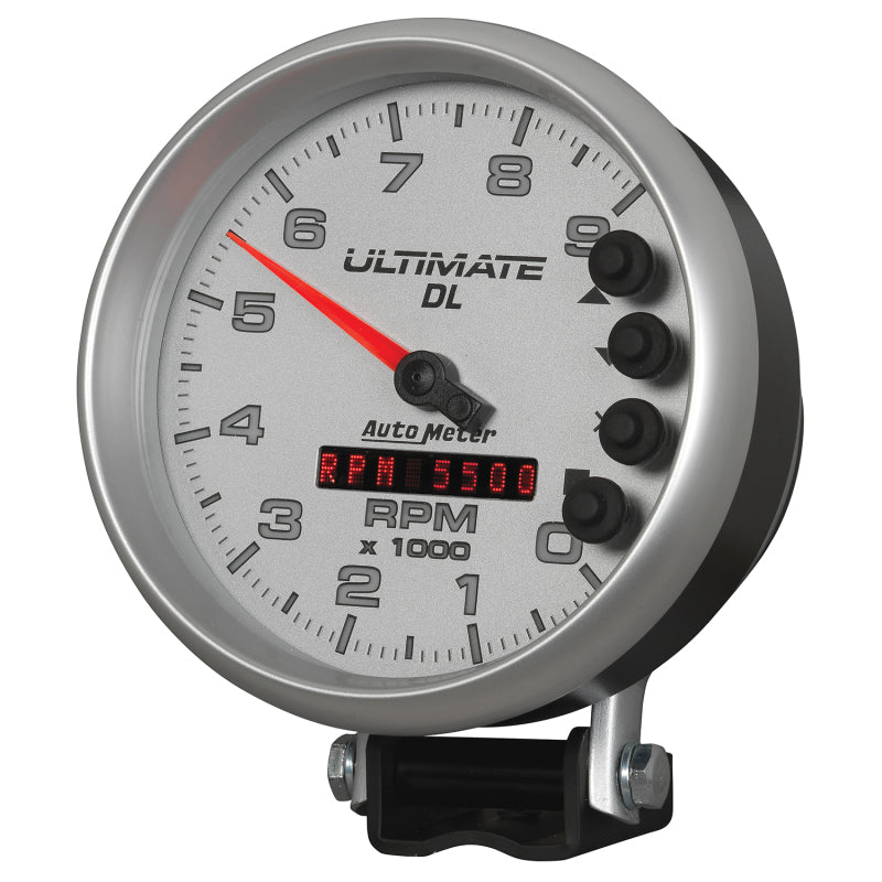 AutoMeter Gauge Tach 5in. 9K RPM Pedestal Datalogging Ultimate Dl Playback Silver AutoMeter Gauge Tach 5in. 9K RPM Pedestal Datalogging Ultimate Dl Playback Silver