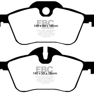 EBC 02-03 Mini Hardtop 1.6 Redstuff Front Brake Pads