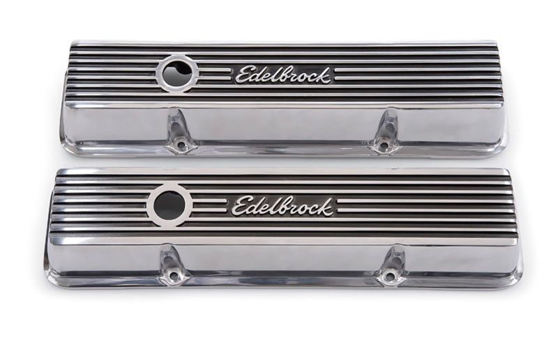 Edelbrock Valve Cover Elite II Series Chevrolet 1959-1986 262-400 CI V8 Low Polished Edelbrock Valve Cover Elite II Series Chevrolet 1959-1986 262-400 CI V8 Low Polished