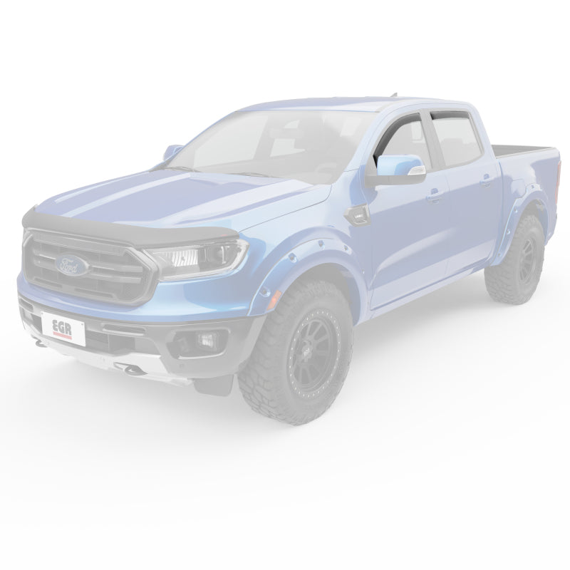 EGR 19-22 Ford Ranger In-Channel Window Visors Front/Rear Set Matte Black Crew Cab EGR 19-22 Ford Ranger In-Channel Window Visors Front/Rear Set Matte Black Crew Cab