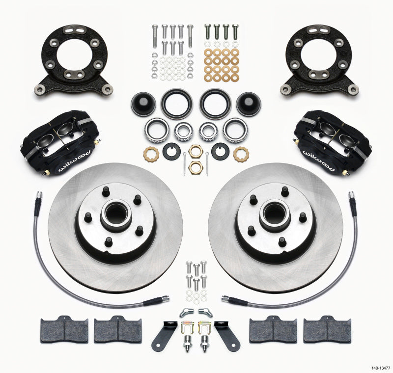 Wilwood Forged Dynalite-M Front Kit 11.30in 1 PC Rotor&Hub 1970-1973 Mustang Disc & Drum Spindle Wilwood Forged Dynalite-M Front Kit 11.30in 1 PC Rotor&Hub 1970-1973 Mustang Disc & Drum Spindle