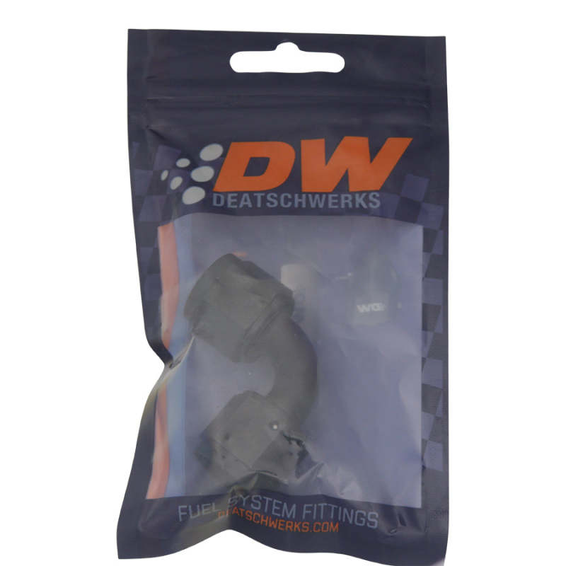 DeatschWerks 8AN Flare Female Swivel 90-Degree to 8AN Flare Female Swivel - Anodized Matte Black DeatschWerks 8AN Flare Female Swivel 90-Degree to 8AN Flare Female Swivel - Anodized Matte Black