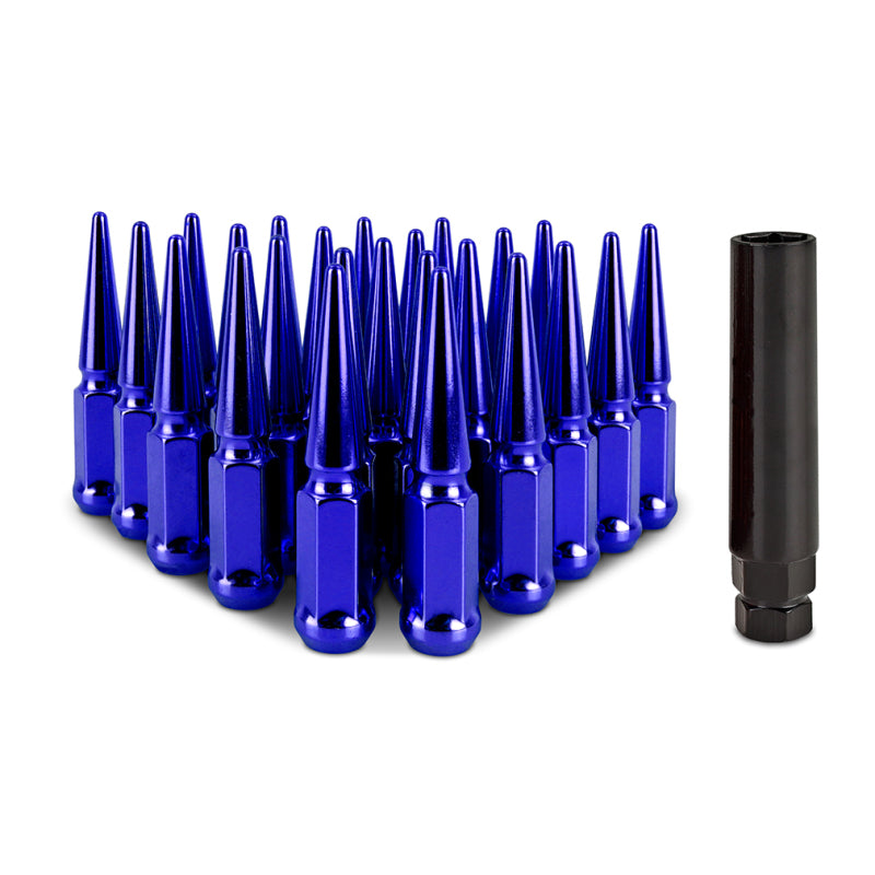 Mishimoto Mishimoto Steel Spiked Lug Nuts M12 x 1.5 24pc Set Blue Mishimoto Mishimoto Steel Spiked Lug Nuts M12 x 1.5 24pc Set Blue