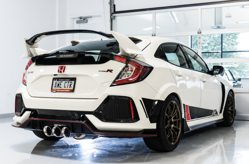 AWE Tuning 2017+ Honda Civic Type R Track Edition Exhaust w/Front Pipe & Triple Chrome Silver Tips AWE Tuning 2017+ Honda Civic Type R Track Edition Exhaust w/Front Pipe & Triple Chrome Silver Tips
