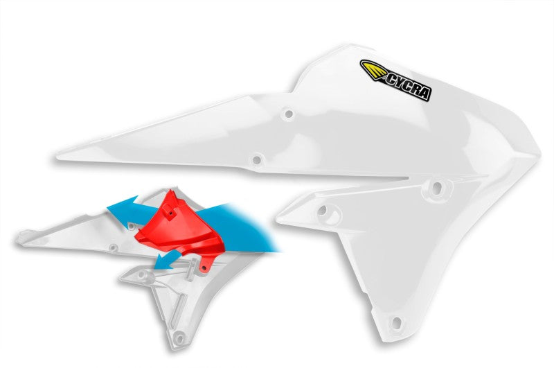 Cycra 15-19 Yamaha WR250F Powerflow Radiator Shrouds - White Cycra 15-19 Yamaha WR250F Powerflow Radiator Shrouds - White