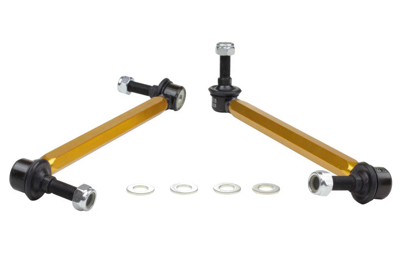 Whiteline 05+ Mustang Coupe 8cyl (Inc Shelby GT/ GT500) Front Swaybar Link Kit H/Duty Adj Steel Ball Whiteline 05+ Mustang Coupe 8cyl (Inc Shelby GT/ GT500) Front Swaybar Link Kit H/Duty Adj Steel Ball