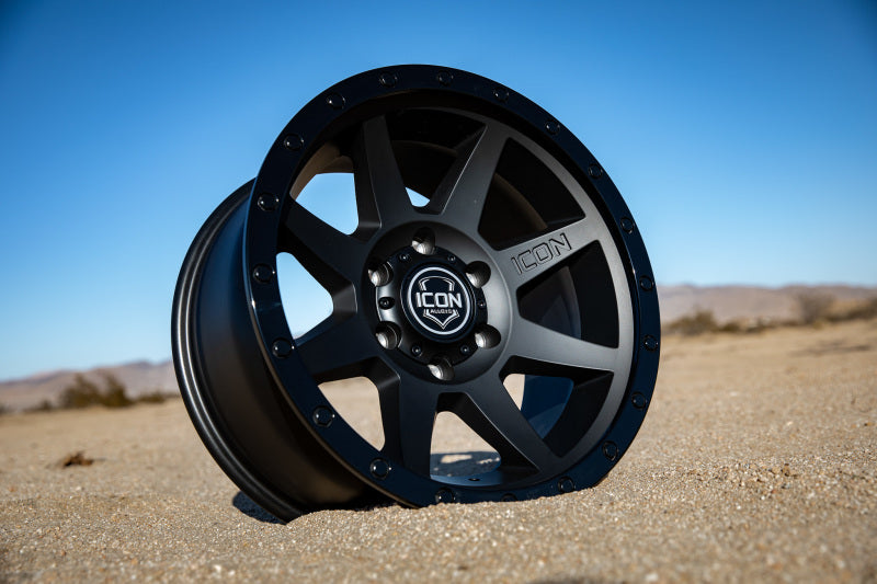 ICON Rebound 18x9 6x5.5 0mm Offset 5in BS 106.1mm Bore Double Black Wheel ICON Rebound 18x9 6x5.5 0mm Offset 5in BS 106.1mm Bore Double Black Wheel
