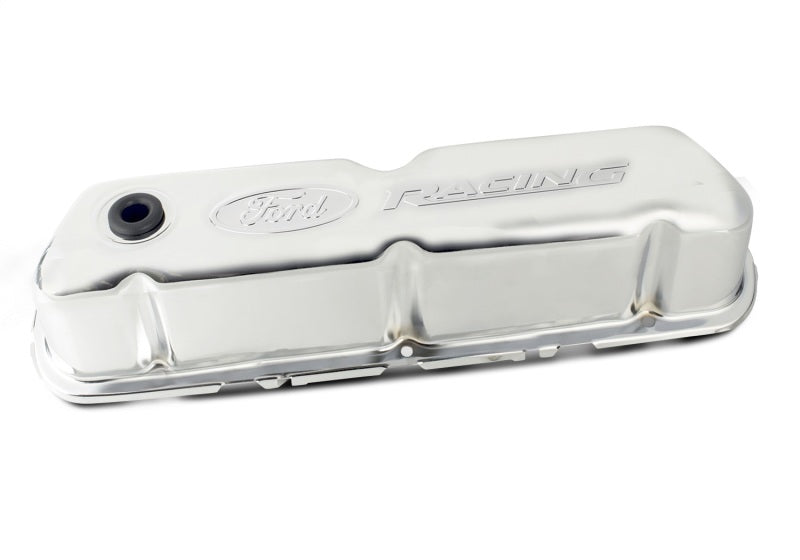 Ford Racing Embosses Logo Stamped Steel Valve Cover Chrome Ford Racing Embosses Logo Stamped Steel Valve Cover Chrome