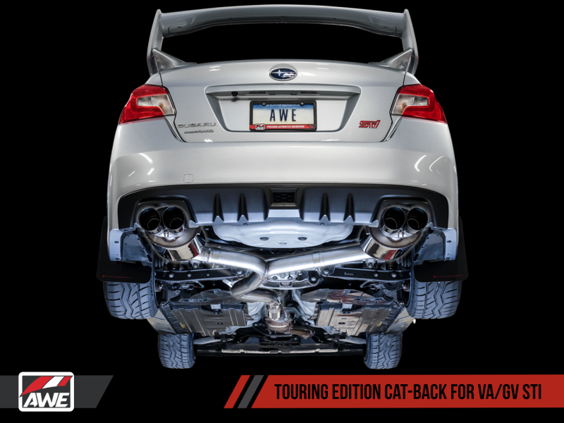 AWE Tuning Subaru STI VA / WRX GV / STI GV Sedan Touring Edition Exhaust - Chrome Silver Tip (102mm) AWE Tuning Subaru STI VA / WRX GV / STI GV Sedan Touring Edition Exhaust - Chrome Silver Tip (102mm)
