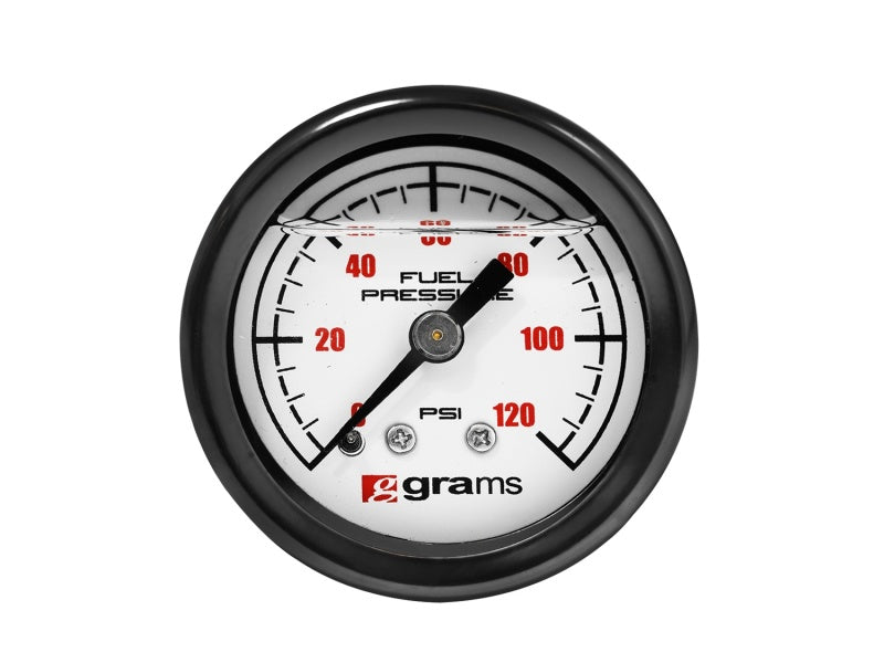 Grams Performance Universal 0-120 PSI Fuel Pressure Gauge - White Face Grams Performance Universal 0-120 PSI Fuel Pressure Gauge - White Face