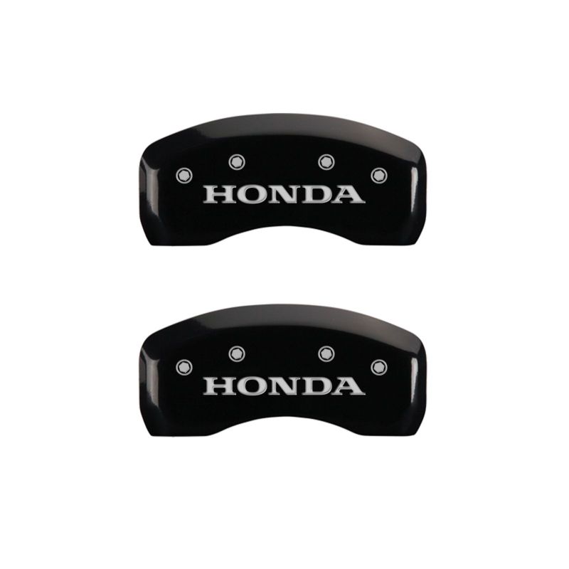 MGP 4 Caliper Covers Engraved Front & Rear Honda Black finish silver ch MGP 4 Caliper Covers Engraved Front & Rear Honda Black finish silver ch