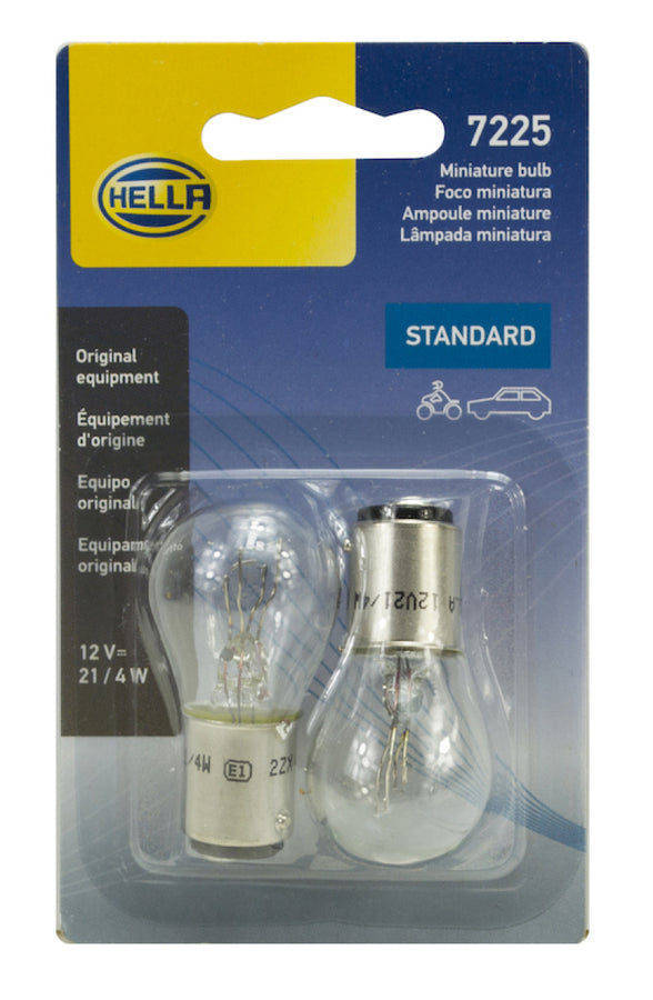 Hella Bulb 7225 12V 21/4W Baz15D S8 (2) Hella Bulb 7225 12V 21/4W Baz15D S8 (2)