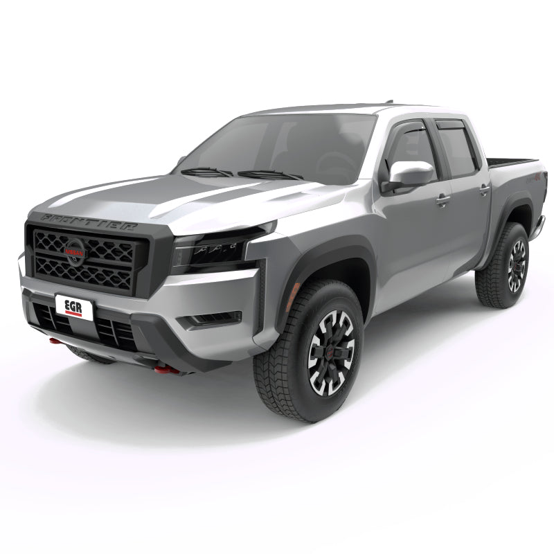 EGR 2022+ Nissan Frontier In Channel Window Visors Front/Rear Set Matte Black Crew Cab EGR 2022+ Nissan Frontier In Channel Window Visors Front/Rear Set Matte Black Crew Cab