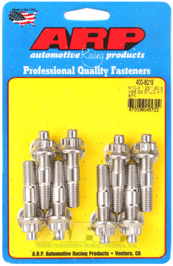 ARP M10 X 1.25/1.50 X M55 Stainless Steel Accessory Studs (8 pack) ARP M10 X 1.25/1.50 X M55 Stainless Steel Accessory Studs (8 pack)