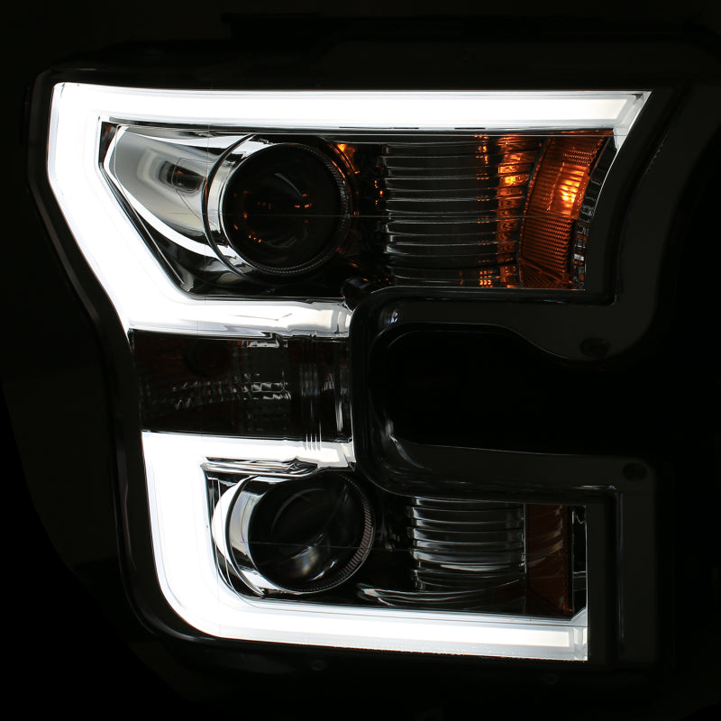 ANZO 2015-2016 Ford F-150 Projector Headlights w/ Plank Style Design Chrome w/ Amber ANZO 2015-2016 Ford F-150 Projector Headlights w/ Plank Style Design Chrome w/ Amber