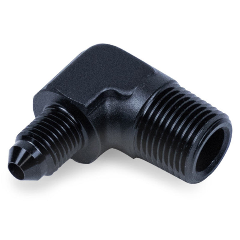 Snow Performance 3/8in NPT to 4AN Elbow Water Fitting (Black) Snow Performance 3/8in NPT to 4AN Elbow Water Fitting (Black)