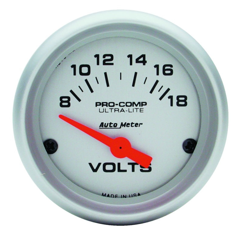 Autometer Ultra-Lite 52mm Short Sweep Electronice Voltage Gauge Autometer Ultra-Lite 52mm Short Sweep Electronice Voltage Gauge