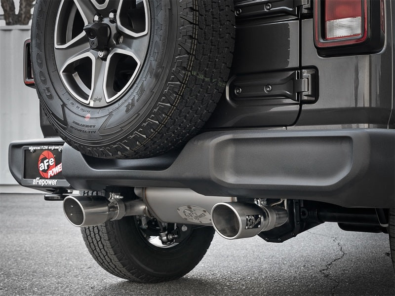 aFe Rebel Series 2.5in 409 SS Axle-Back Exhaust w/ Polished Tips 2018+ Jeep Wrangler (JL) V6 3.6L aFe Rebel Series 2.5in 409 SS Axle-Back Exhaust w/ Polished Tips 2018+ Jeep Wrangler (JL) V6 3.6L
