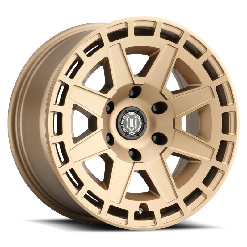ICON Compass 17x8.5 6x5.5 0mm Offset 4.75in BS Satin Brass Wheel ICON Compass 17x8.5 6x5.5 0mm Offset 4.75in BS Satin Brass Wheel