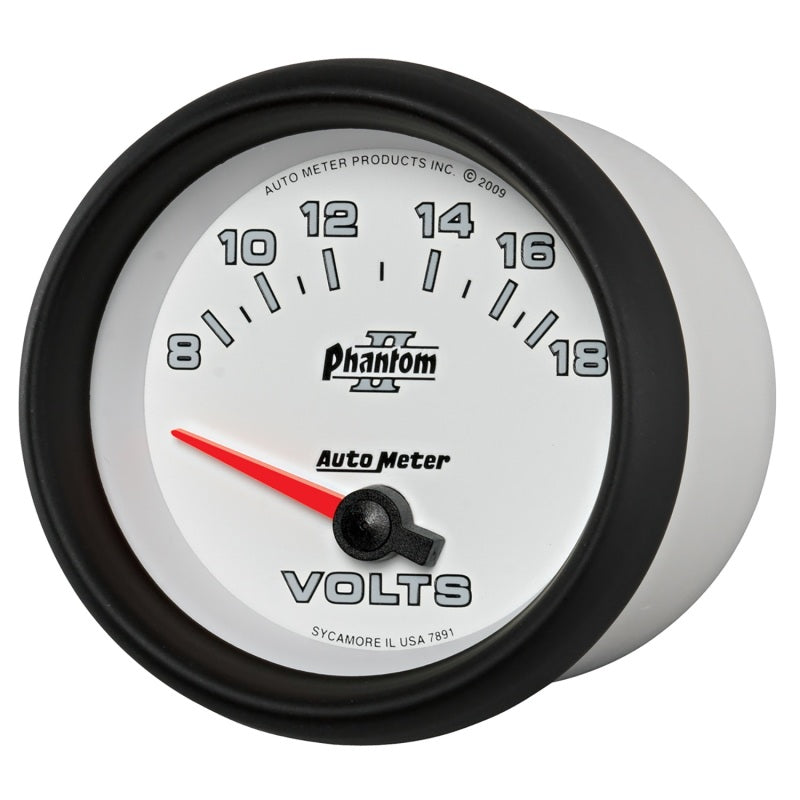 Autometer Phantom II 2-5/8in 18V Electric Voltmeter Gauge Autometer Phantom II 2-5/8in 18V Electric Voltmeter Gauge