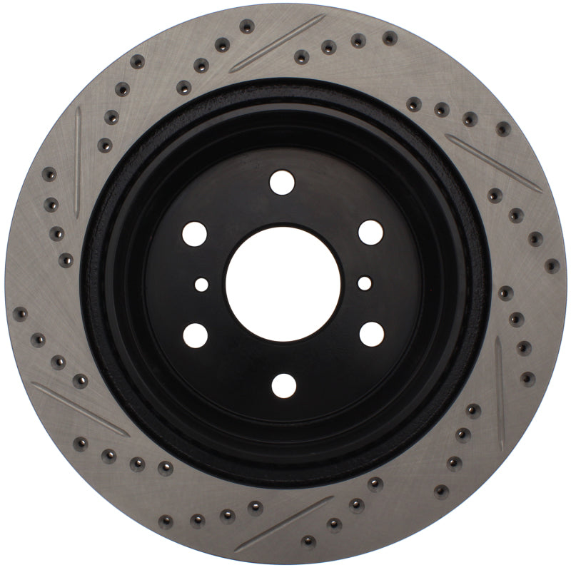 StopTech 05-10 GMC Sierra (w/ Rear Drum) / 07-09 GMC Yukon Rear Right Slotted & Drilled Rotor StopTech 05-10 GMC Sierra (w/ Rear Drum) / 07-09 GMC Yukon Rear Right Slotted & Drilled Rotor