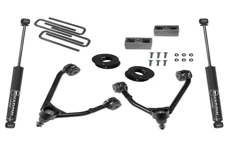 Superlift 14-18 Chevy Silv 1500 2WD 3.5in Lift Kit w/ Alum/Stamped Steel Control Arms & Rear Shocks Superlift 14-18 Chevy Silv 1500 2WD 3.5in Lift Kit w/ Alum/Stamped Steel Control Arms & Rear Shocks
