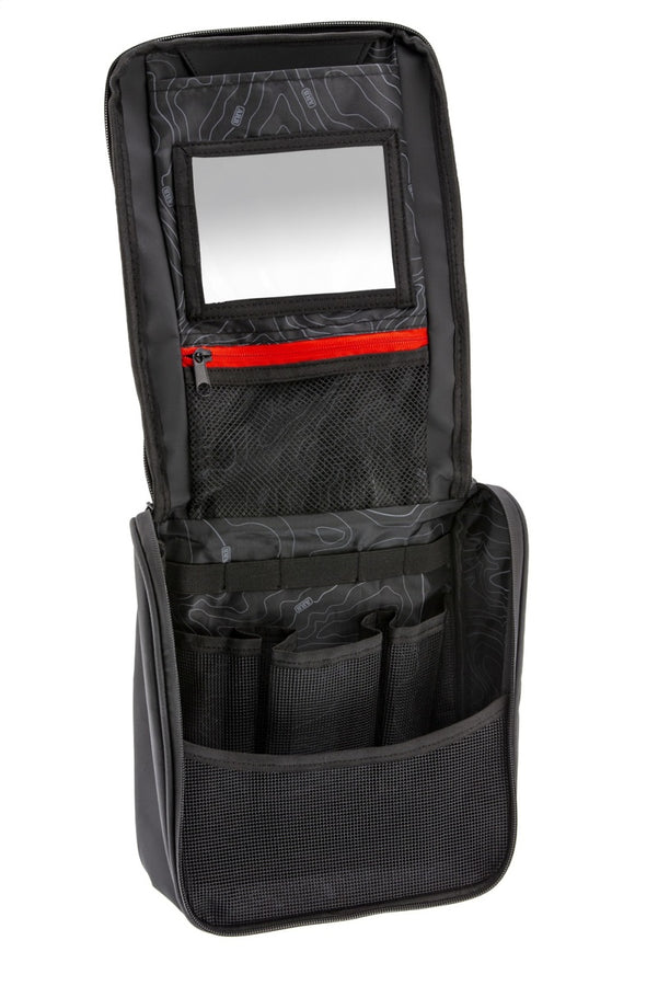 ARB Toiletries Bag Charcoal Finish w/ Red Highlights PVC Outer Shell Mesh Pockets Mirror ARB Toiletries Bag Charcoal Finish w/ Red Highlights PVC Outer Shell Mesh Pockets Mirror