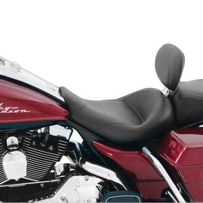 Mustang 97-07 Harley Rd King, 06-07 Str Glide, 00-05 Eagle Std Solo Seat W/Driver Backrest - Black