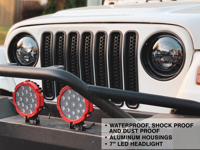 Raxiom 97-18 Jeep Wrangler TJ/JK Axial Series LED Daymaker Headlights- Black Housing (Clear Lens) Raxiom 97-18 Jeep Wrangler TJ/JK Axial Series LED Daymaker Headlights- Black Housing (Clear Lens)