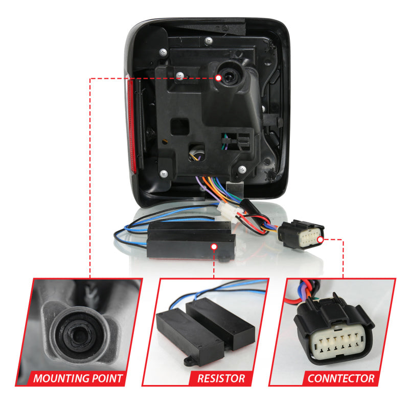 ANZO 18-19 Jeep Wrangler JL LED Taillights Black ANZO 18-19 Jeep Wrangler JL LED Taillights Black