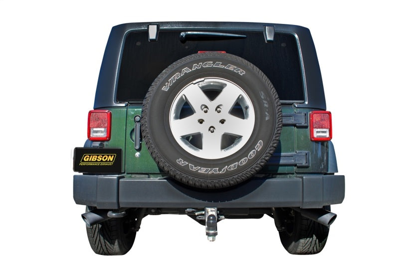 Gibson 07-17 Jeep Wrangler JK Sport 3.8L 2.5in Cat-Back Dual Extreme Exhaust - Black Elite (Ceramic) Gibson 07-17 Jeep Wrangler JK Sport 3.8L 2.5in Cat-Back Dual Extreme Exhaust - Black Elite (Ceramic)