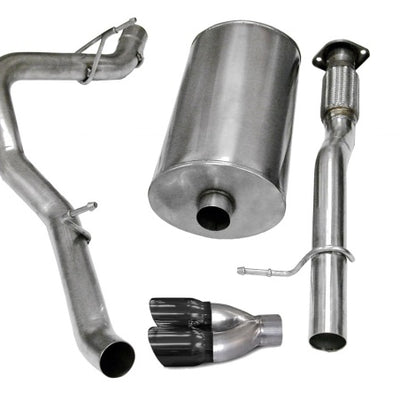 Corsa 2007-2009 Chevrolet Avalanche 6.0L V8 3in Cat-Back Single Side w Twin 4in Black Pro-SeriesTips