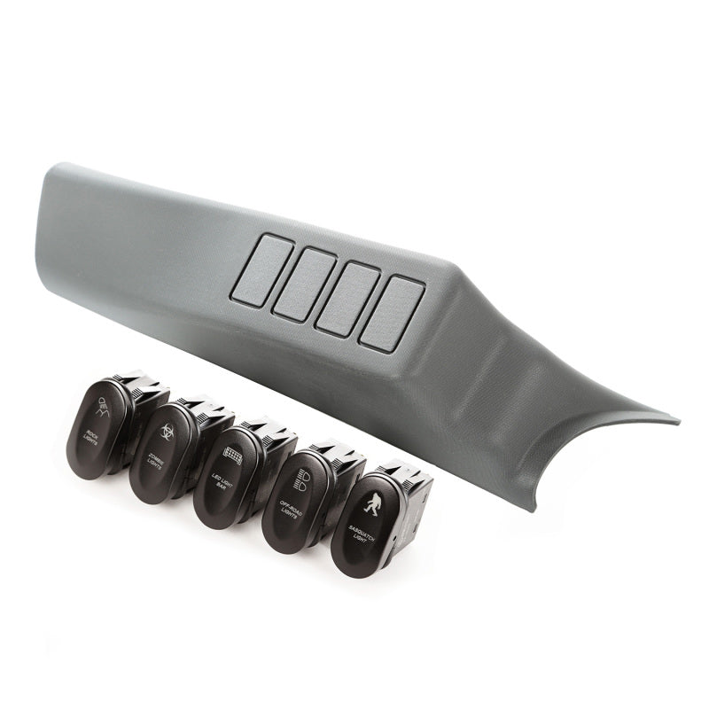 Rugged Ridge Etched A-Pillar 4 Switch Pod Kit LHD 07-10 JK Rugged Ridge Etched A-Pillar 4 Switch Pod Kit LHD 07-10 JK