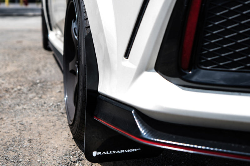 Rally Armor 17-22 Honda Civic Type R White UR Mud Flap w/Black Logo Rally Armor 17-22 Honda Civic Type R White UR Mud Flap w/Black Logo