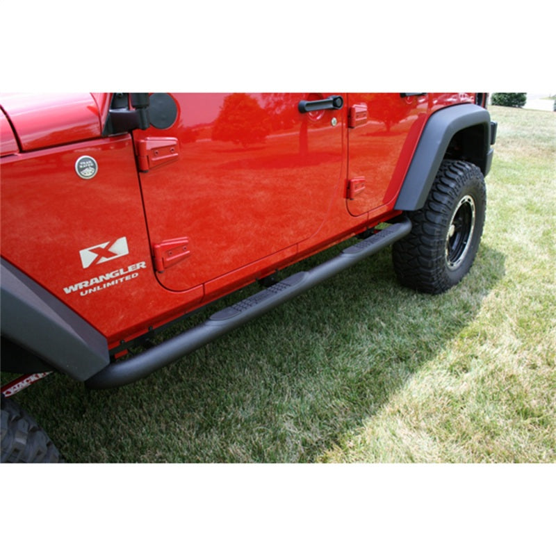 Rugged Ridge 3 In Round Tube Steps Black 07-18 Jeep Wrangler Unlimited JK Rugged Ridge 3 In Round Tube Steps Black 07-18 Jeep Wrangler Unlimited JK