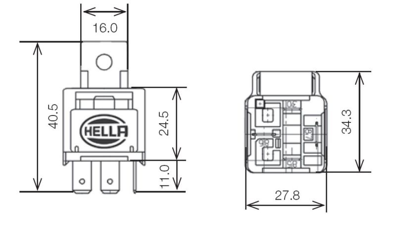 Hella Relay 12V 25A SPST 25A Fuse Bkt Hella Relay 12V 25A SPST 25A Fuse Bkt